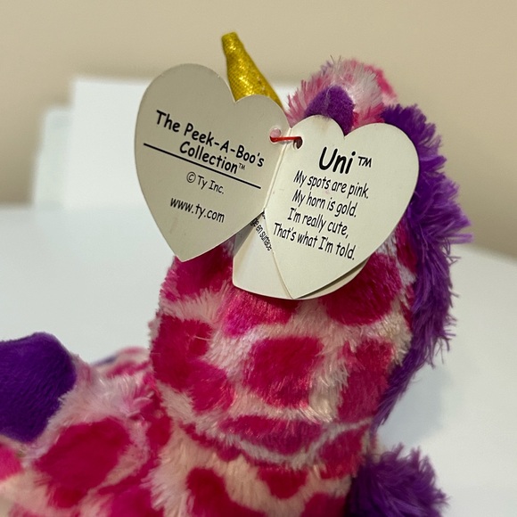 TY Peek-A- Boos - Uni the Unicorn Phone Holder (Glitter Eyes) - Picture 9 of 11